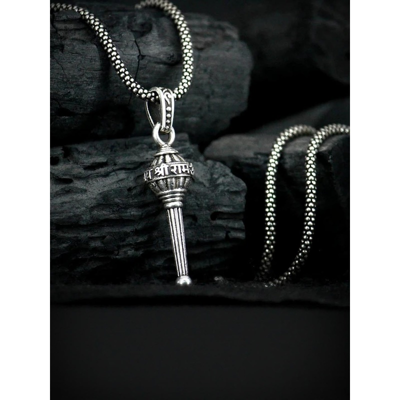 Cyan spritual Unisex Oxidised Necklace