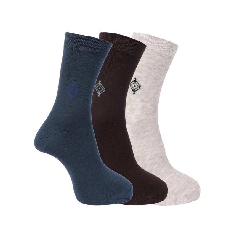 Dollar Socks Men Pack of 3 Assorted Cotton Full-Length Socks