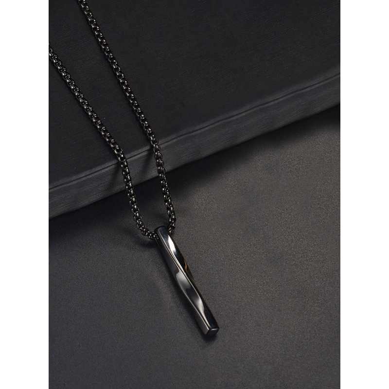 Jewels Galaxy Men Stainless Steel Geometric Pendant With Chain