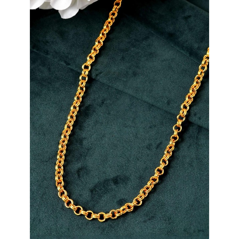 Jewels Nest Unisex Stainless Steel Gold-Plated Link Minimal Chain