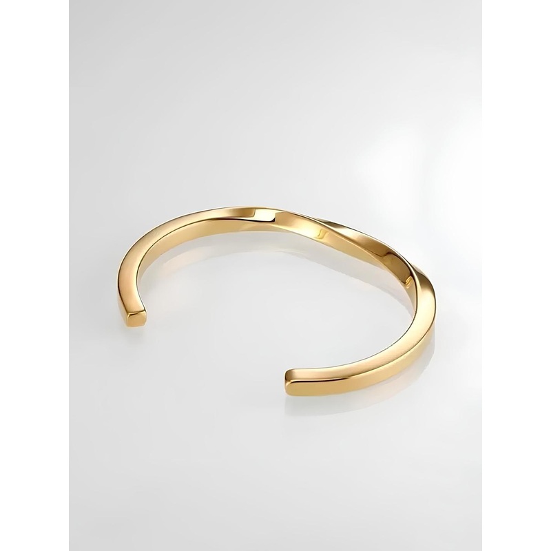 KARISHMA KREATIONS Unisex Gold Plated Twisted Kada Bracelet