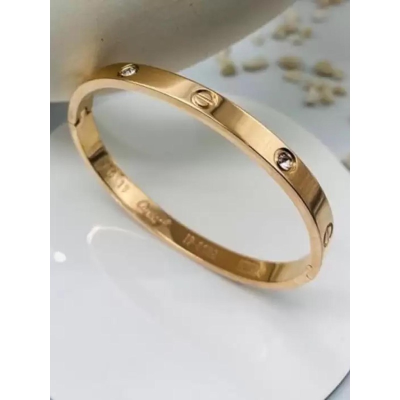 KARISHMA KREATIONS Unisex Stainless Steel Gold-Plated Kada Bracelet