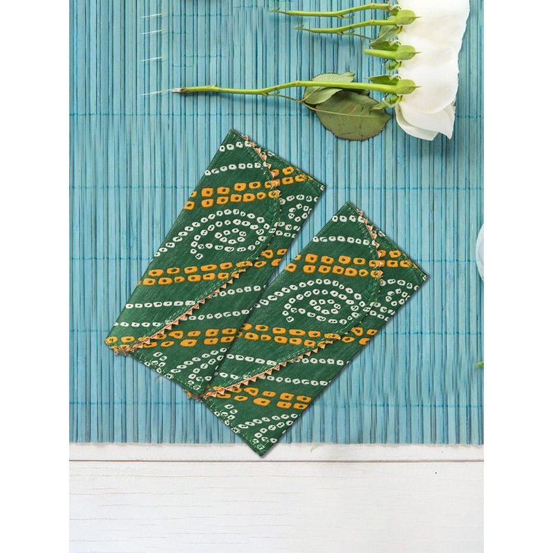 Kuber Industries Unisex Set of 4 Bandhani Printed Waterproof Leather Money Envelopes