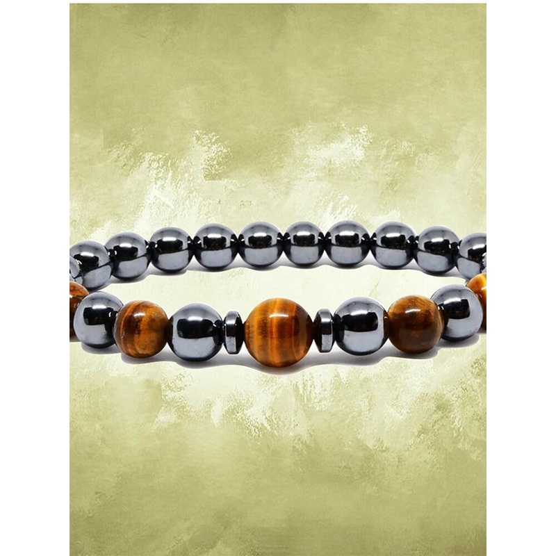 MEENAZ Unisex Beaded Reiki Feng-Shui Healing Elasticated Bracelet