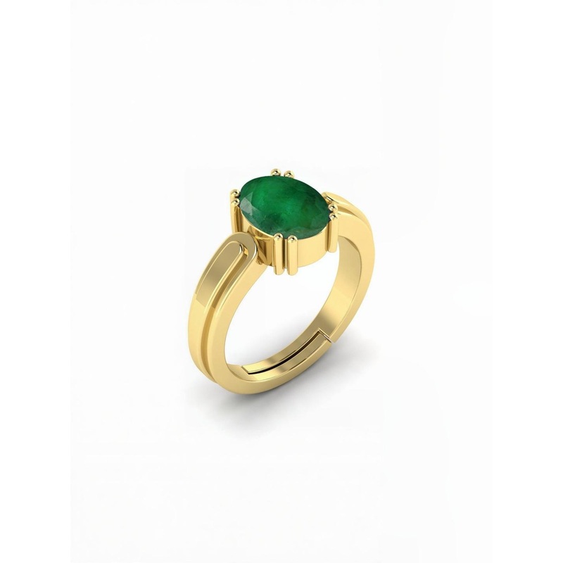 RAVIOUR LIFESTYLE 6.0 Ratti Emerald Stone Studded Adjustable Finger Ring