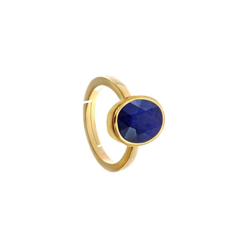 RAVIOUR LIFESTYLE Copper-Plated Sapphire Stone Studded Finger Ring