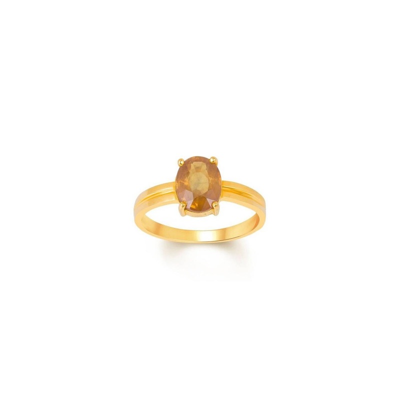 RAVIOUR LIFESTYLE Copper Plated Sapphire Studded Finger Ring