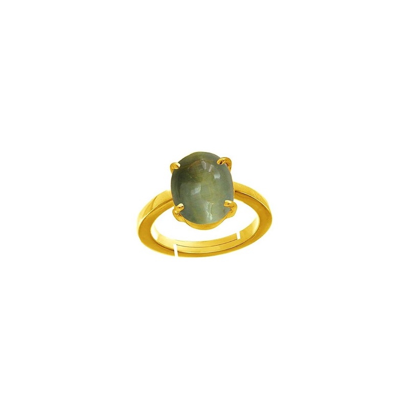 RAVIOUR LIFESTYLE Gold Plated Real Cat’s Eye Studded Finger Ring