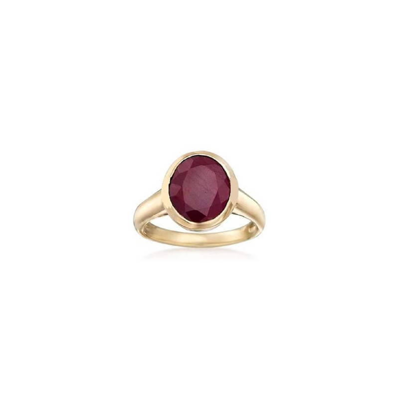 RAVIOUR LIFESTYLE Gold-Toned Ruby Stone-Studded Finger Ring