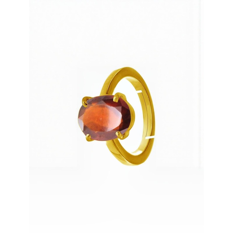 RAVIOUR LIFESTYLE Unisex Gold-Plated Garnet Stone Studded Finger Ring