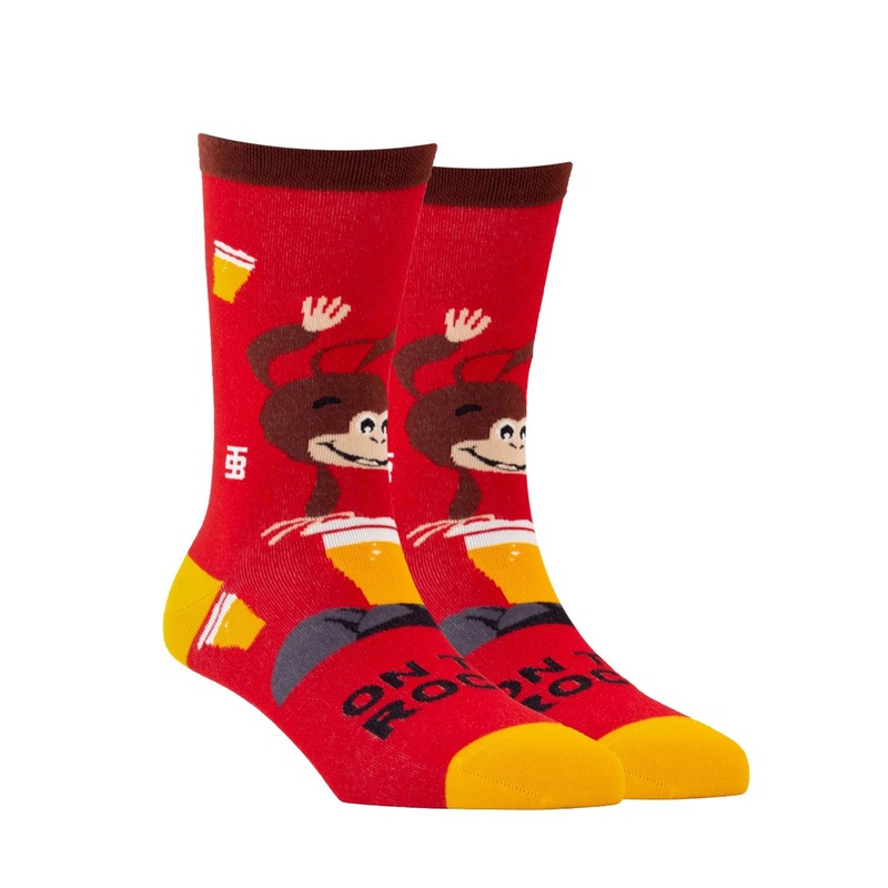 SockSoho Men Red & Yellow Patterned Calf-Length Socks