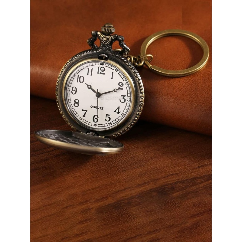 AUGEN Pocket Watch Superman Retro Vintage Key Chain