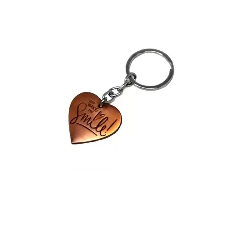 AUGEN Premium Smile Heart-Charm Gifting Key Chain