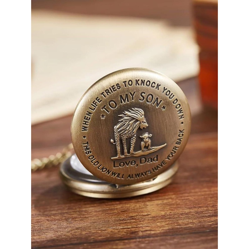 AUGEN  Son 2 Design Retro Vintage Pocket Watch Key Chain