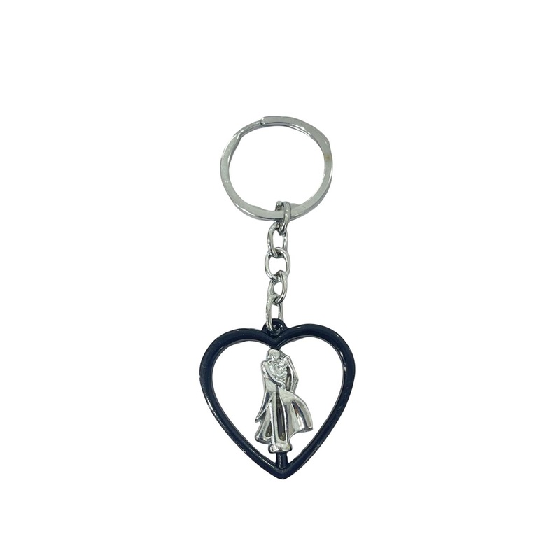AUGEN Stainless Steel Premium Rotating Couple-Charm Gifting Key Chain