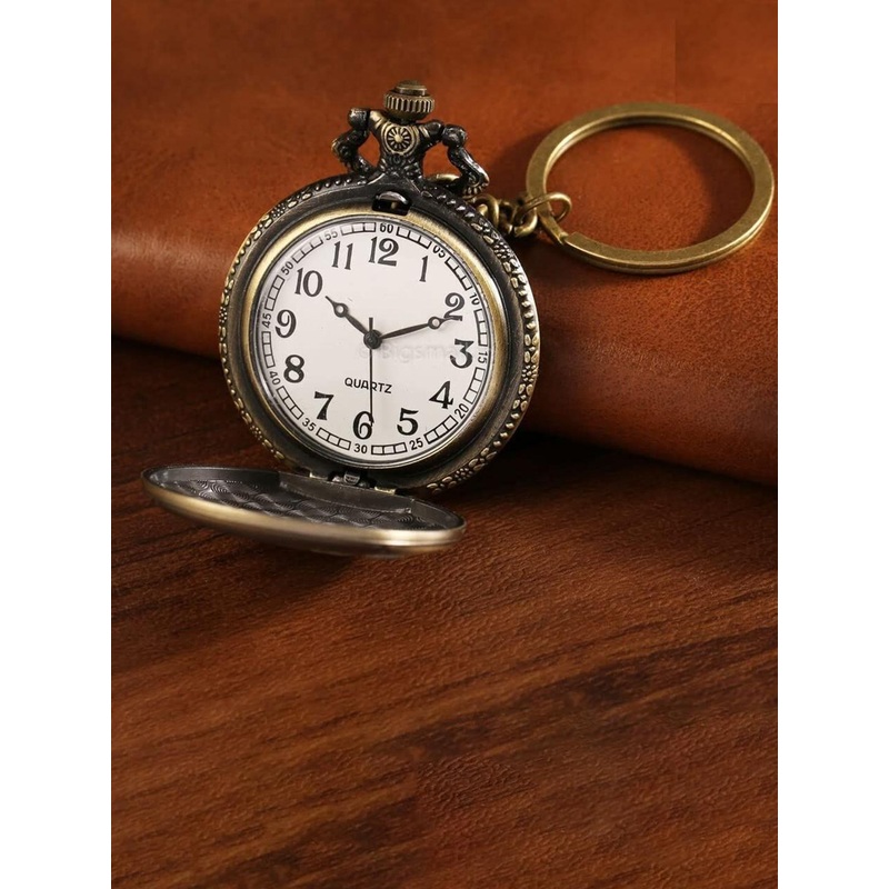 AUGEN Wonder Woman Design Retro Vintage Pocket Watch Key Chain