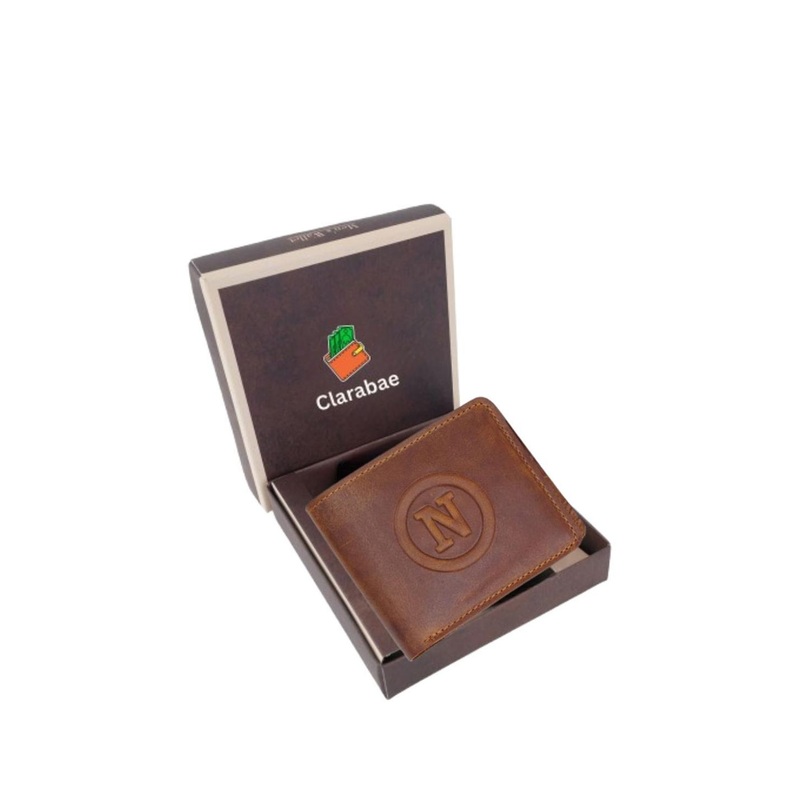 CLARABAE Men Typography Self Design Detachable Flap Leather Two Fold Wallet