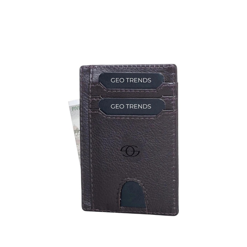 GEO TRENDS Men Textured Leather RFID Two Fold Wallet