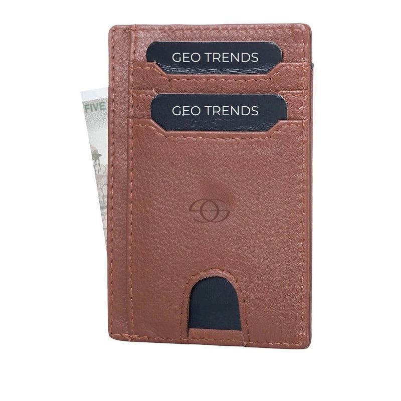 GEO TRENDS Unisex Leather Card Holder