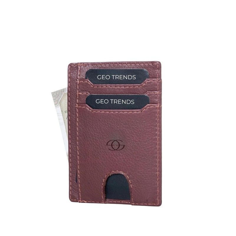 GEO TRENDS Unisex Leather Card Holder Wallets