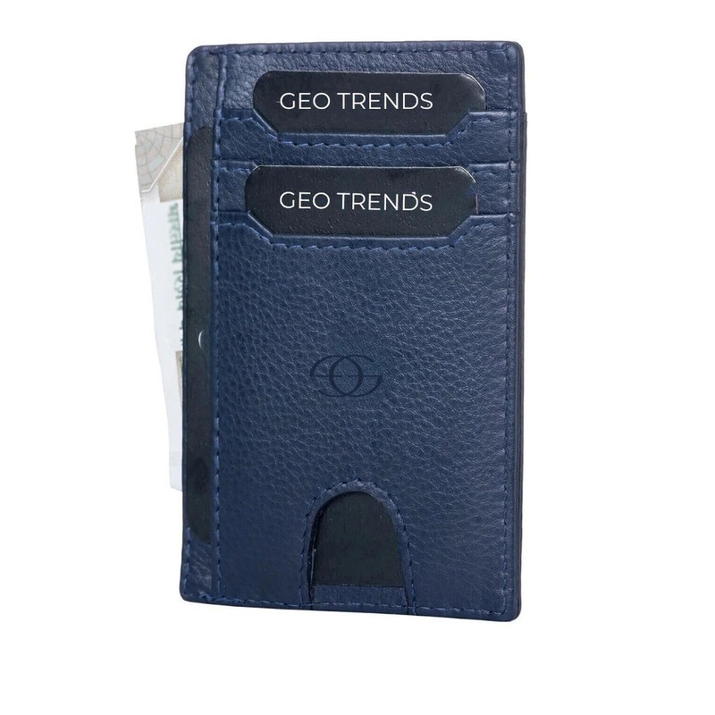 GEO TRENDS Unisex Textured Leather Short Card Holder