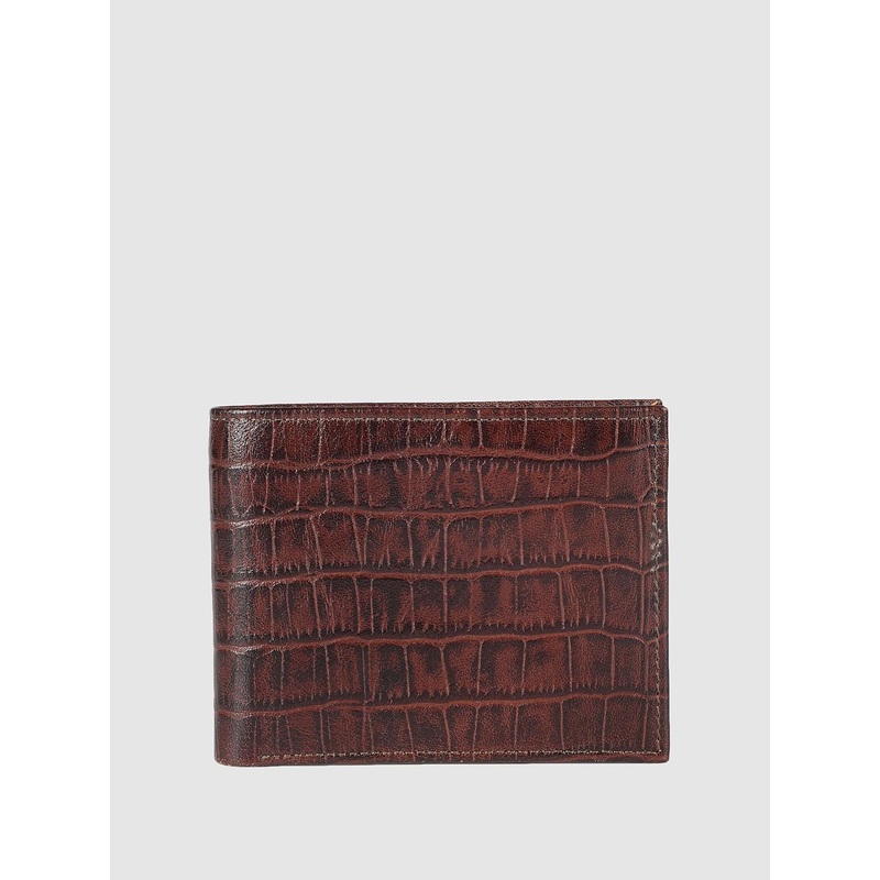 IN.HIDE Men Textured Leather Two Fold Wallet
