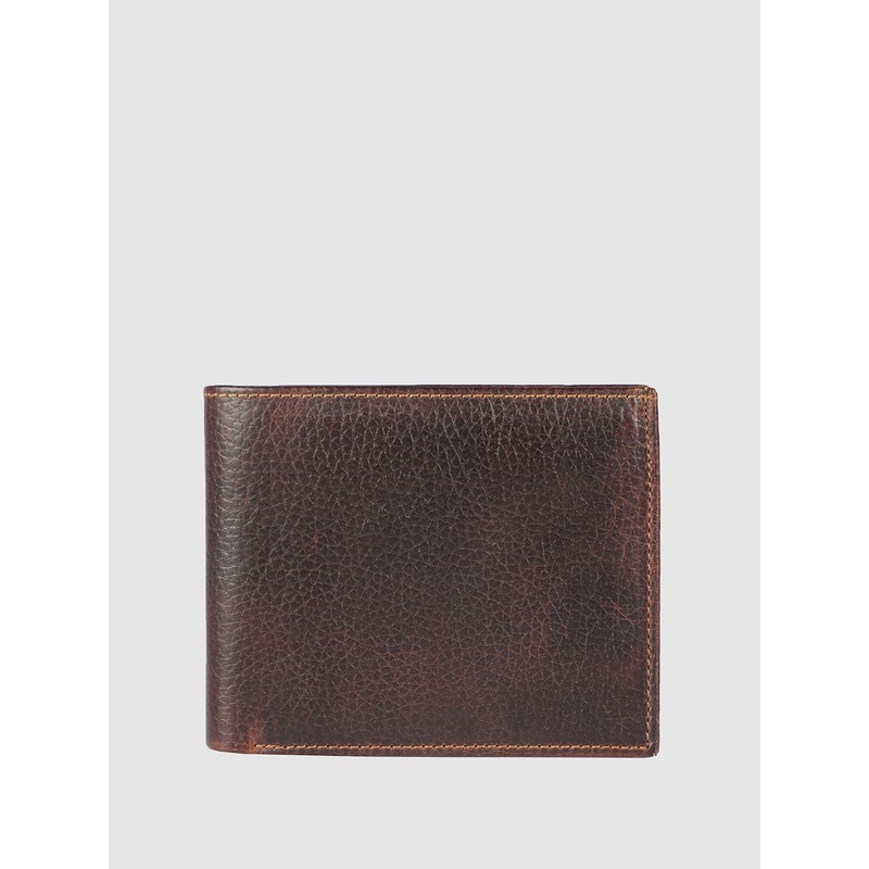 IN.HIDE Men Textured Leather Two Fold Wallet  6 Card Slots With Coin Pocket