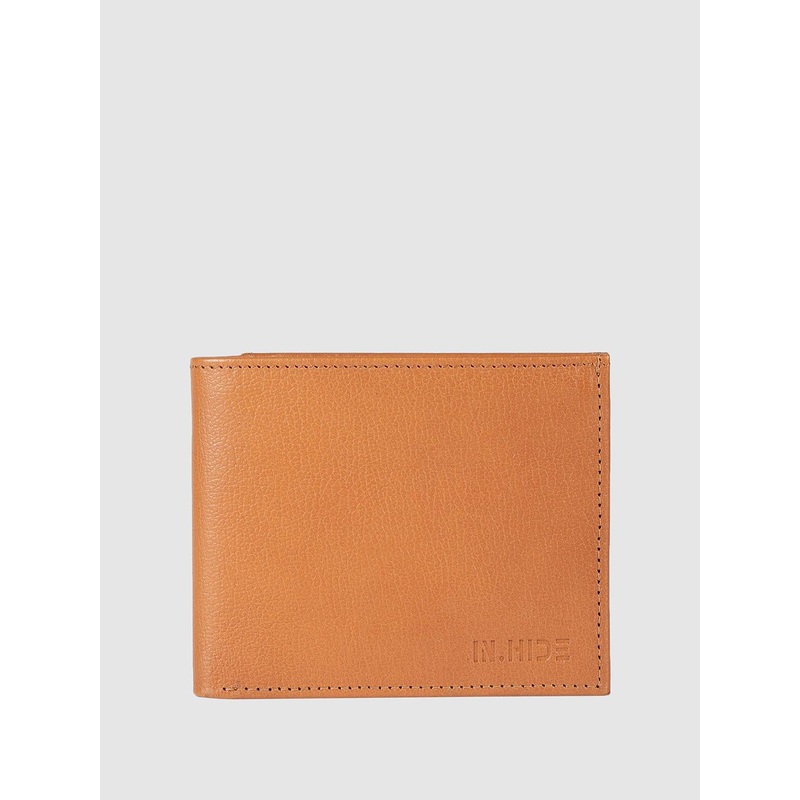 IN.HIDE Men Textured Soft Matte Real Leather Dual-Color Wallet