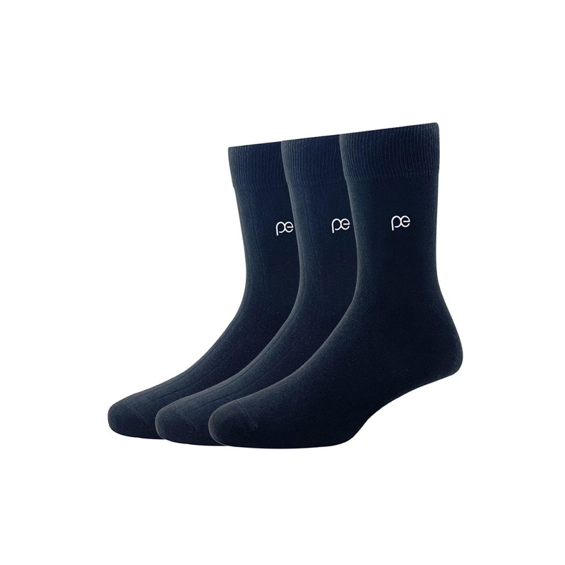 Peter England Men Pack Of 3 Navy Blue Calf-Length Socks