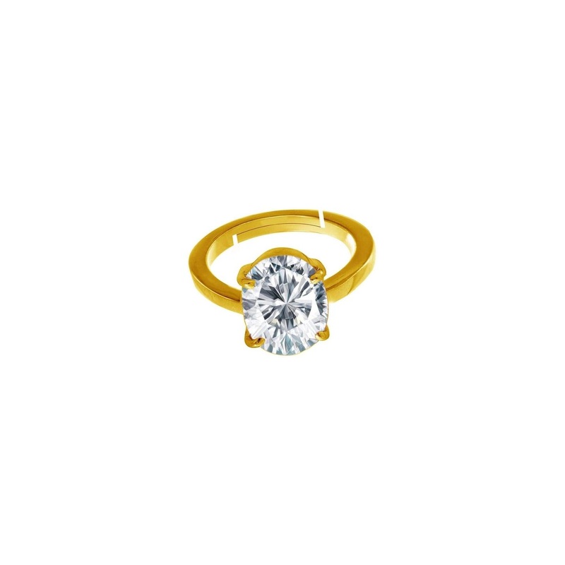 RAVIOUR LIFESTYLE Gold-Plated Zircon-Studded Adjustable Finger Ring