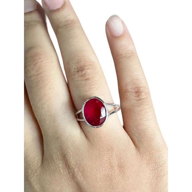 RAVIOUR LIFESTYLE Sliver-Plated Stone-Studded Finger Ring