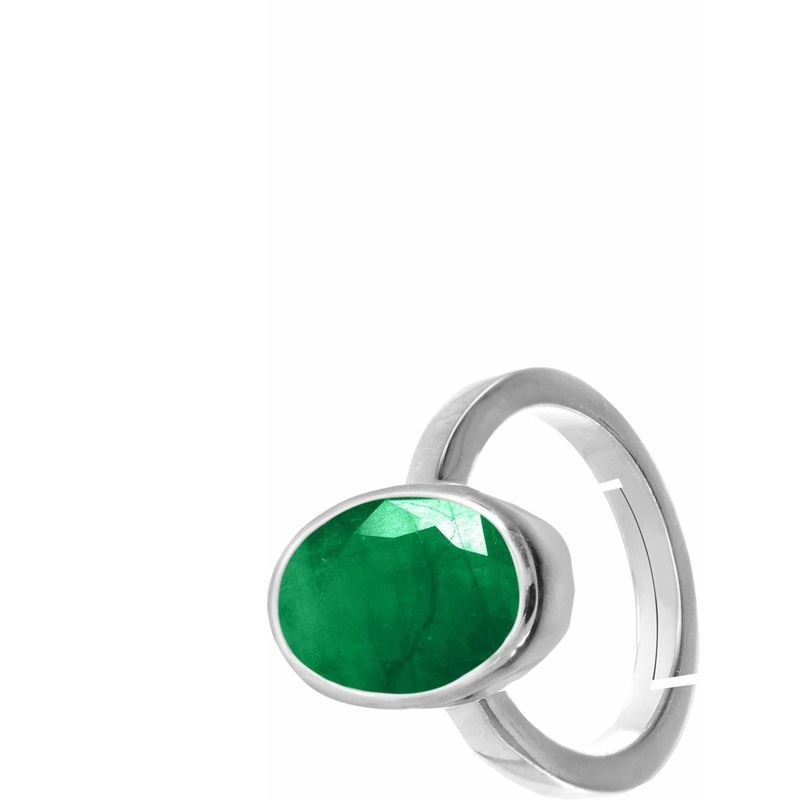 RAVIOUR LIFESTYLE Unisex 9.25 Ratti Emerald Studded Finger Ring