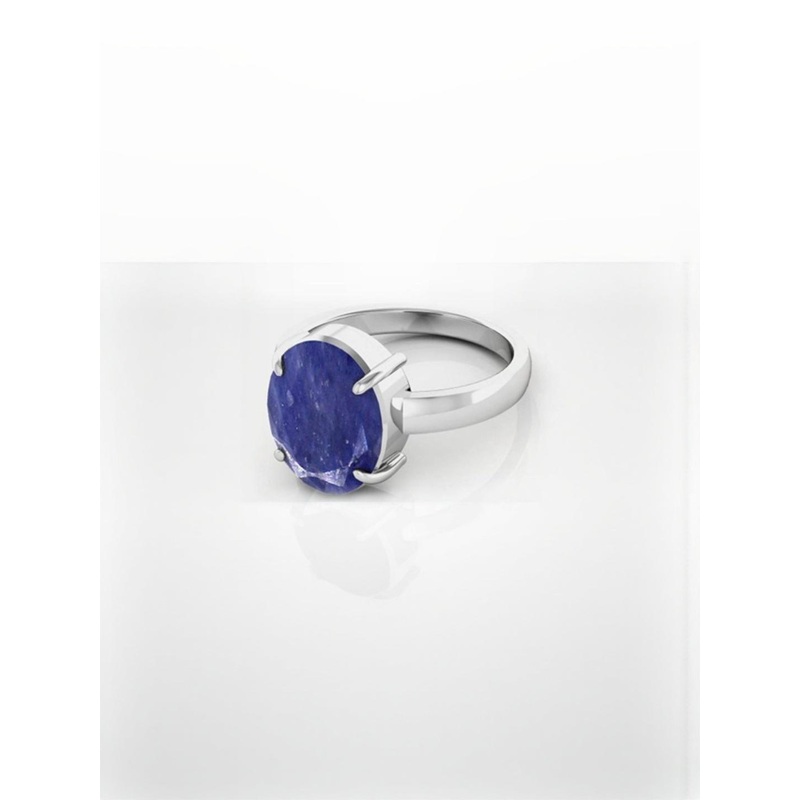 RAVIOUR LIFESTYLE Unisex Sliver Plated Sapphire Studded Finger Ring