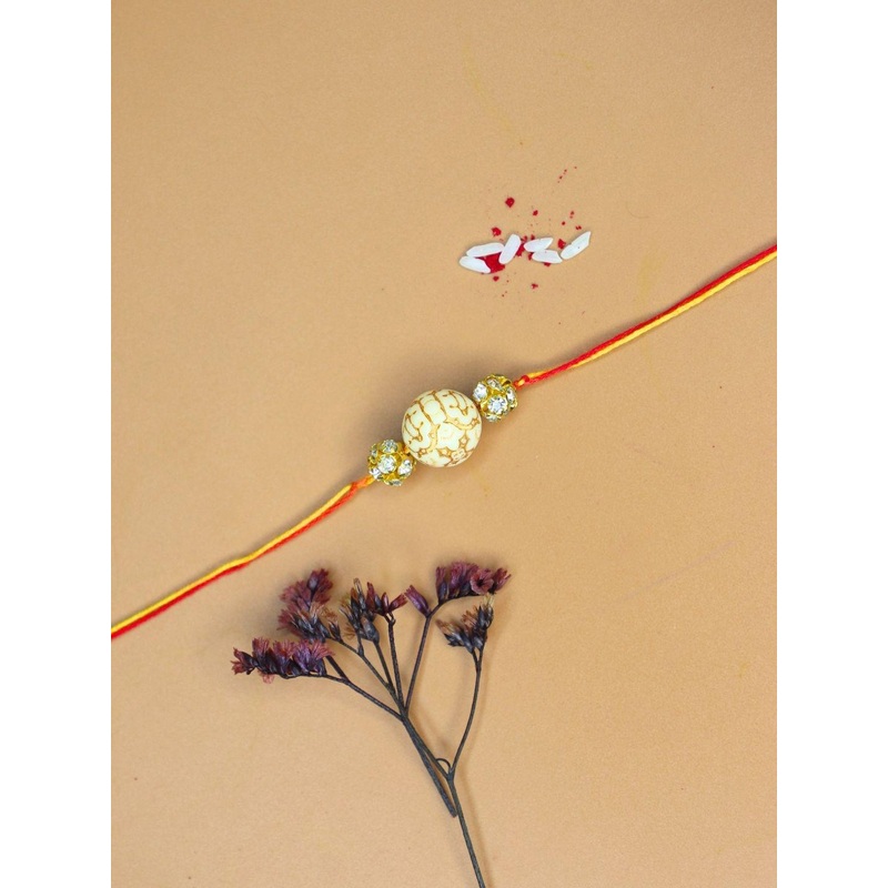 Anouk Designer Beaded Rakhi With Greeting Card Gift Set