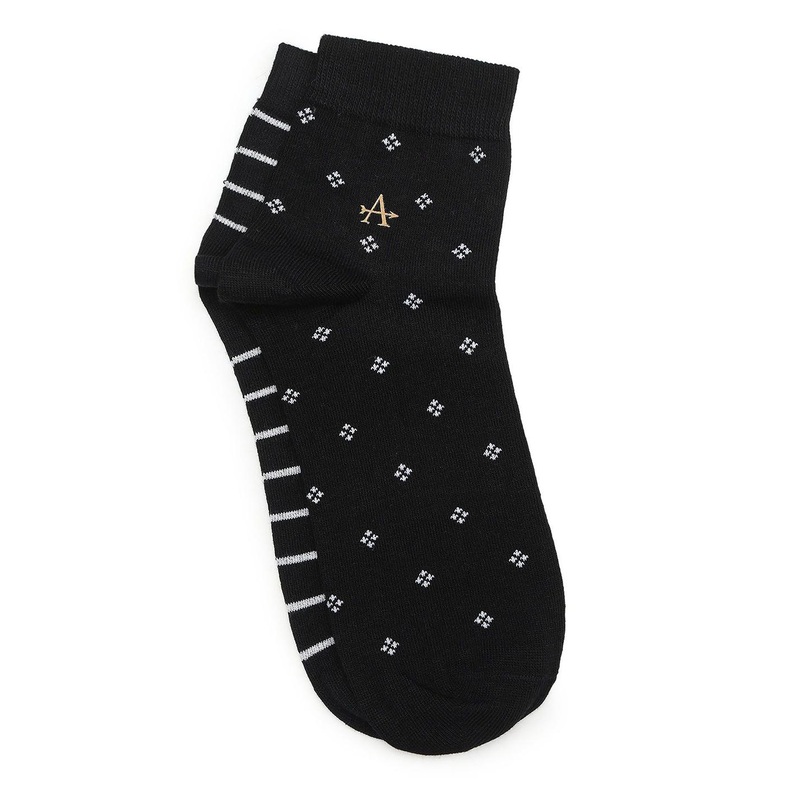 Arrow Men Pack Of 2 Patterned Pure Cotton Ankle Length Socks