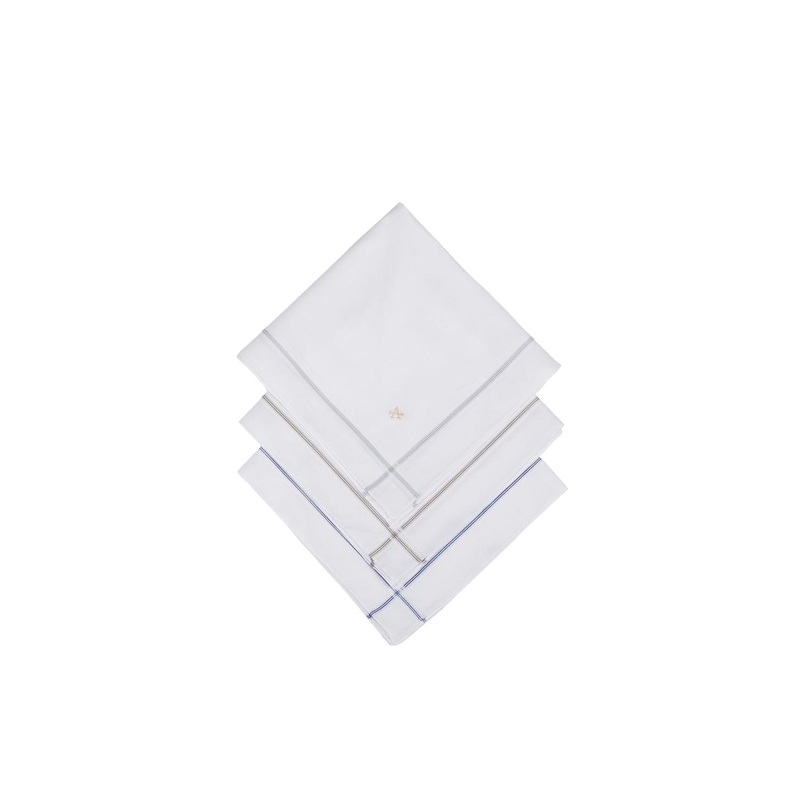 Arrow Men Pack Of 3 Striped Pure Cotton Handkerchief