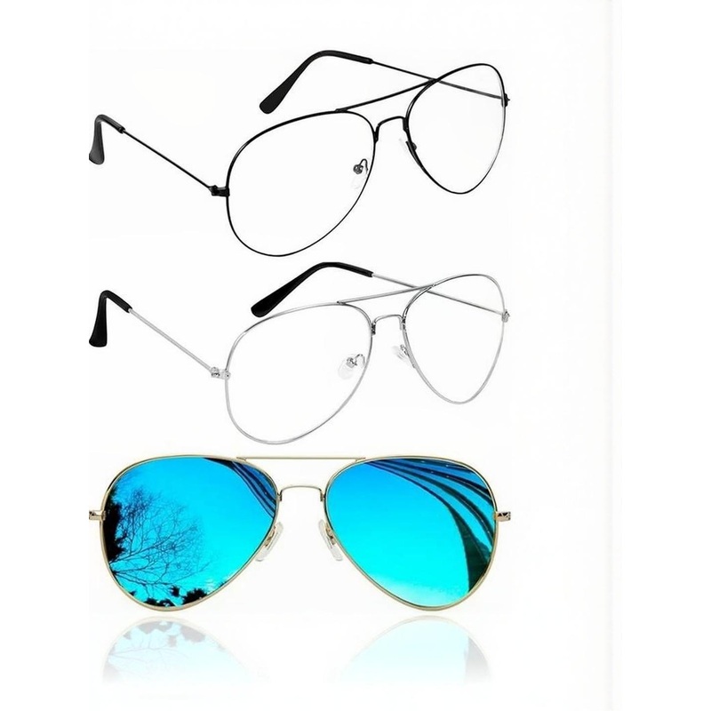 Arzonai Unisex 3Pc Oval Sunglasses