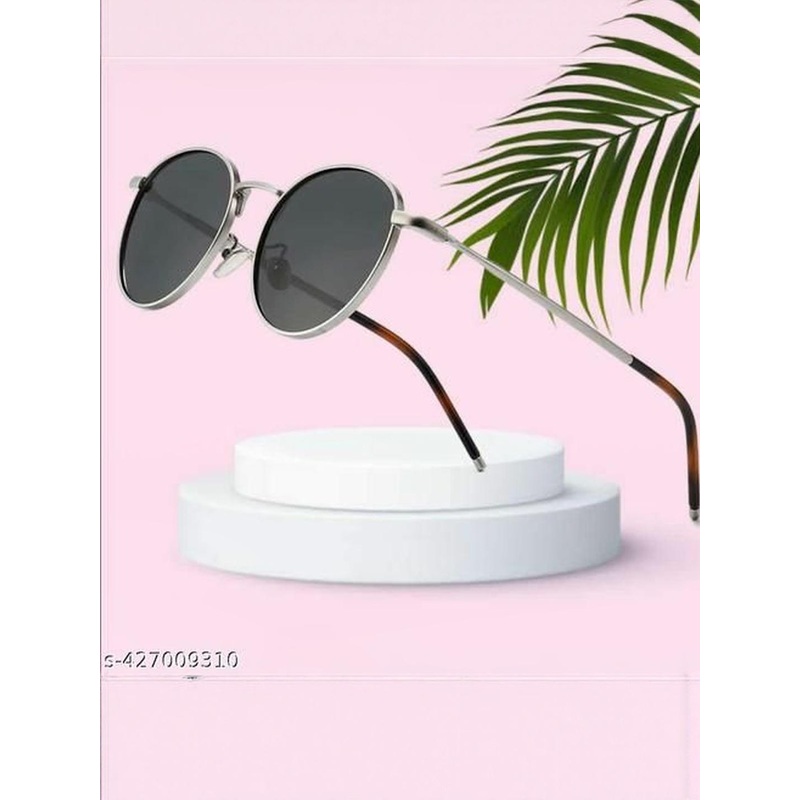 Arzonai Unisex Black Round Sunglasses With UV Protected Lens