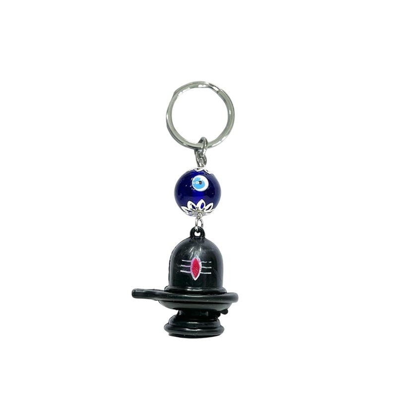 AUGEN Stainless Steel Evil Eye Shivling Keychain