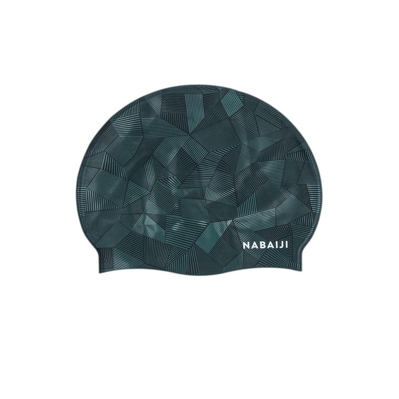 Decathlon NABAIJI – Adult Dark Green Printed Silicone Swimming Cap