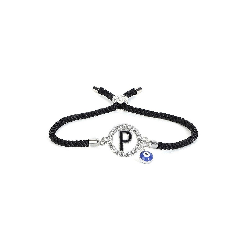 EL REGALO Unisex Artificial Stone Studded Evil Eye Charm Bracelet