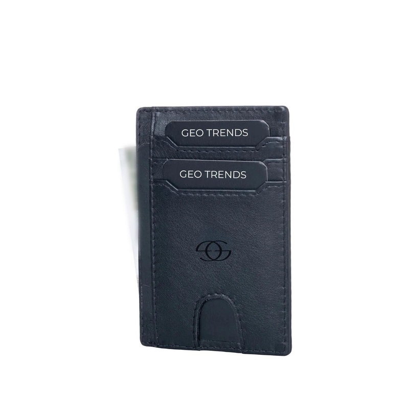 GEO TRENDS Unisex Leather Card Holder With RFID