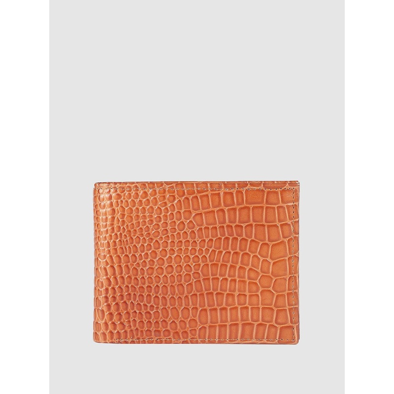 IN.HIDE Men Abstract Textured Leather Two Fold Wallet