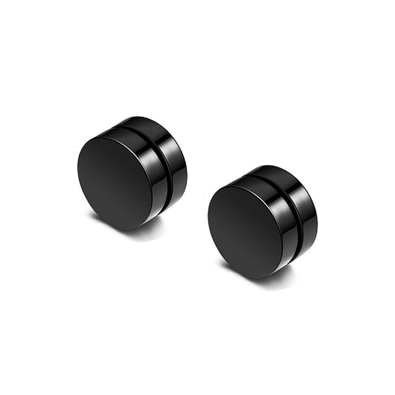 Inites Unisex Stainless Steel Double Sided Circular Studs