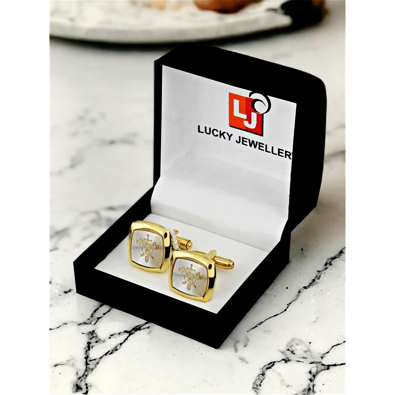LUCKY JEWELLERY Gold Plated Formal Cuff Shirt Button, Blazer Cufflinks