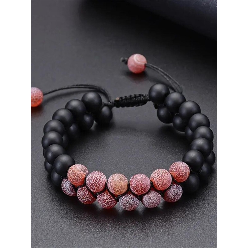MEENAZ Men Stainless Steel Beaded Multistrand Bracelet
