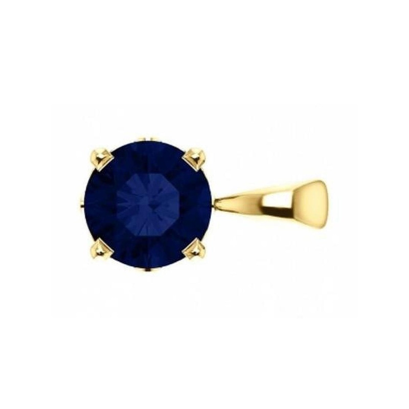 RAVIOUR LIFESTYLE Blue Saphire Brass Circular Pendant