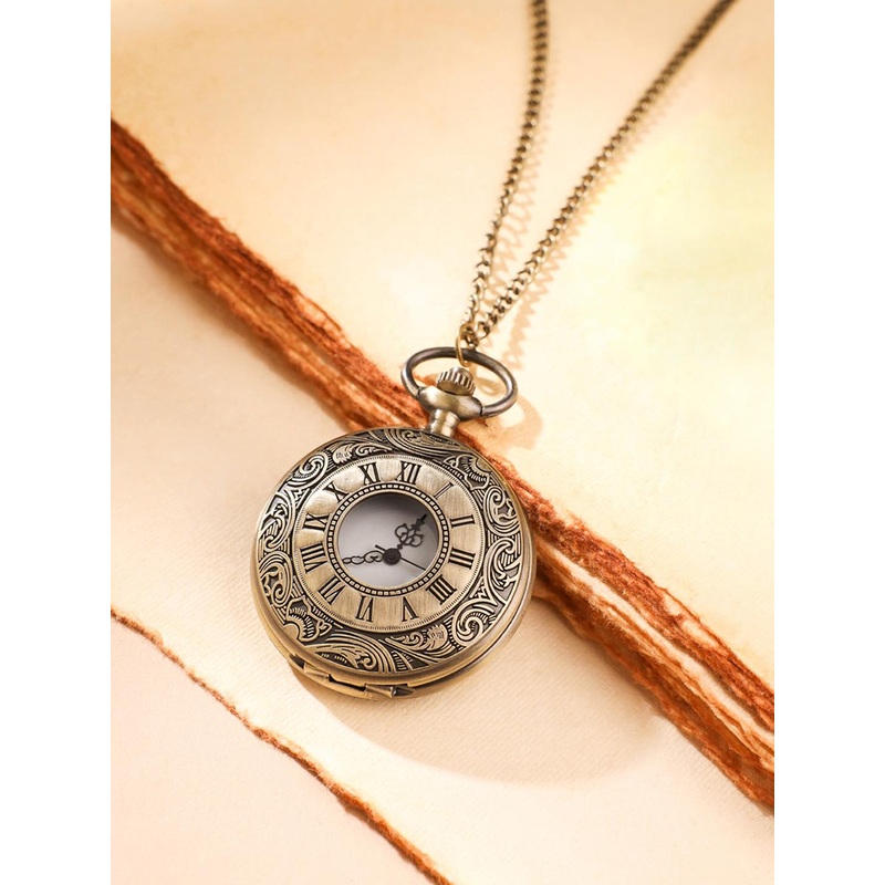 Yellow Chimes Men Golden colored pocket Watch pendant with chain