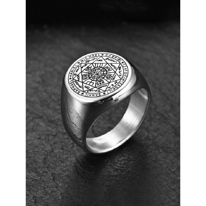 Yellow Chimes Men Rhodium-Plated Stainless Steel Finger Ring