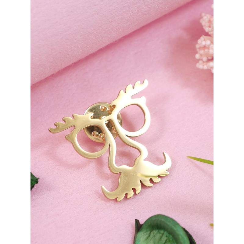 ADORN Unisex Stainless Steel Quirky Shaped Minimal Brooch